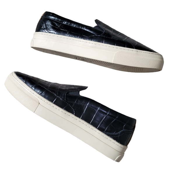 Soludos Croc Bondi Embossed Slip-on Sneakers in Black - Picture 4 of 8